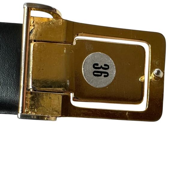 Vintage Christian Dior Leather Belt Black Brown Reversible Men's Size 36 - Picture 7 of 11